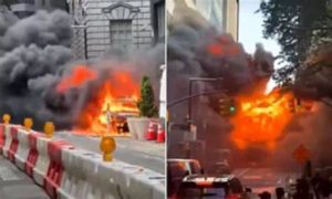 Chaos at Wall Street: Car Explosion Near Charging Bull Sparks Panic